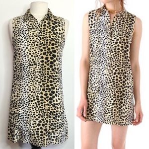 Equipment 100% Silk Sleeveless Animal Print Dress